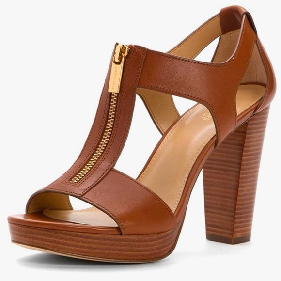 Michael Kors sexy women’s open toe platform sandals, brown, 9 1/2M, pre-owned. - Picture 3 of 11